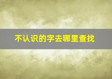 不认识的字去哪里查找