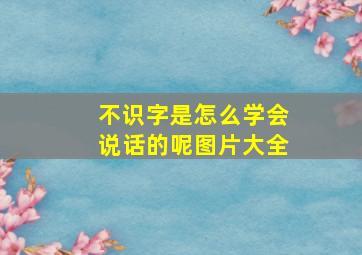 不识字是怎么学会说话的呢图片大全