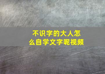 不识字的大人怎么自学文字呢视频