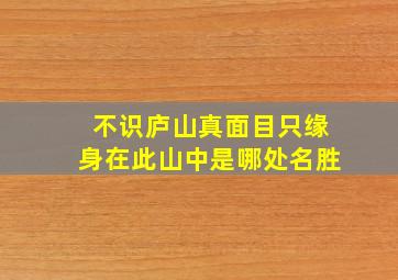 不识庐山真面目只缘身在此山中是哪处名胜