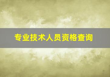 专业技术人员资格查询