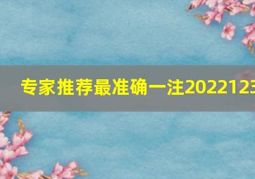 专家推荐最准确一注2022123