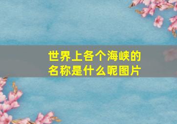 世界上各个海峡的名称是什么呢图片