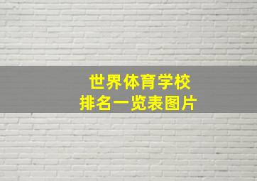 世界体育学校排名一览表图片