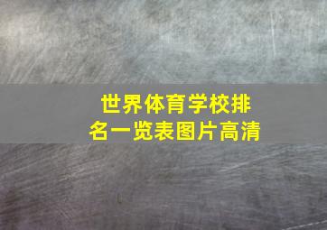 世界体育学校排名一览表图片高清