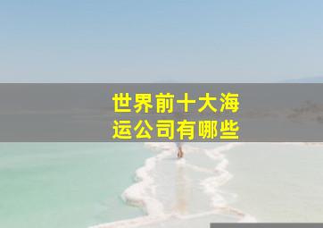 世界前十大海运公司有哪些