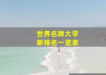 世界名牌大学新排名一览表