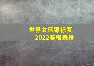 世界女篮锦标赛2022赛程表格