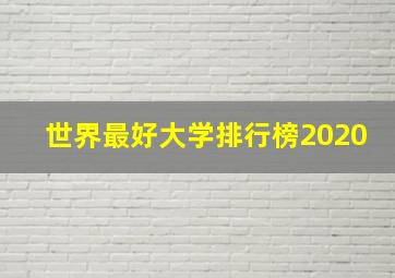 世界最好大学排行榜2020