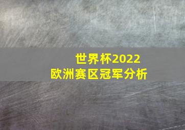 世界杯2022欧洲赛区冠军分析