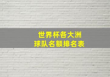 世界杯各大洲球队名额排名表