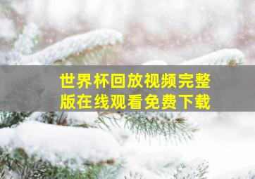 世界杯回放视频完整版在线观看免费下载