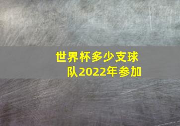 世界杯多少支球队2022年参加