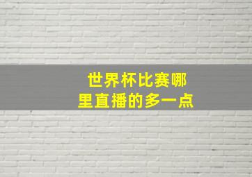 世界杯比赛哪里直播的多一点