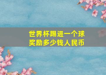 世界杯踢进一个球奖励多少钱人民币