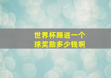 世界杯踢进一个球奖励多少钱啊