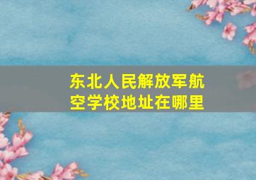 东北人民解放军航空学校地址在哪里