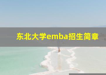 东北大学emba招生简章