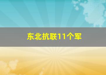 东北抗联11个军