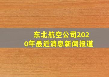 东北航空公司2020年最近消息新闻报道