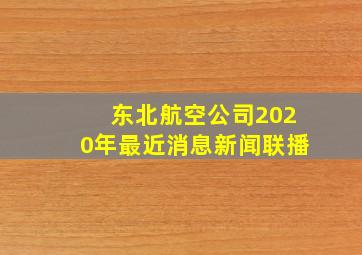 东北航空公司2020年最近消息新闻联播