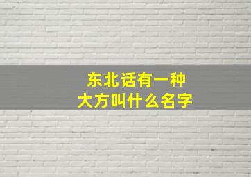 东北话有一种大方叫什么名字