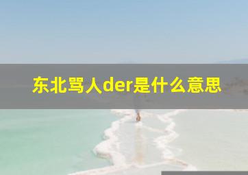 东北骂人der是什么意思