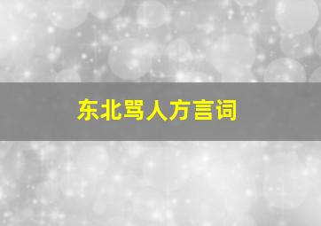 东北骂人方言词