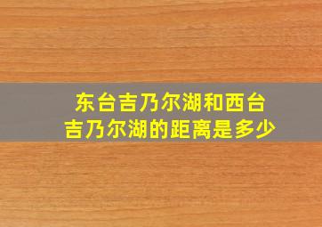 东台吉乃尔湖和西台吉乃尔湖的距离是多少