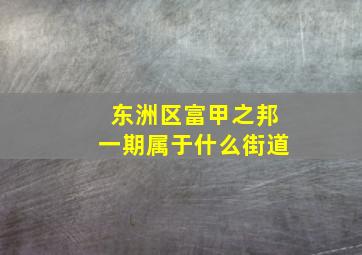 东洲区富甲之邦一期属于什么街道