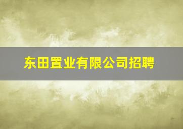 东田置业有限公司招聘