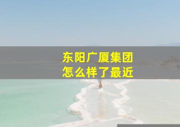 东阳广厦集团怎么样了最近