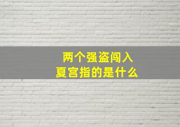 两个强盗闯入夏宫指的是什么