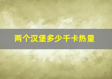 两个汉堡多少千卡热量