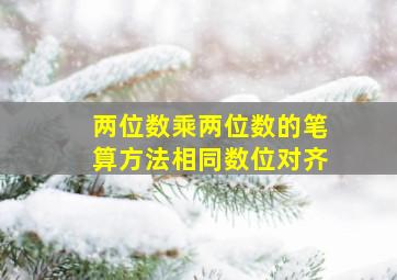 两位数乘两位数的笔算方法相同数位对齐