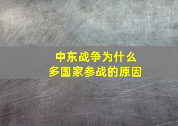 中东战争为什么多国家参战的原因