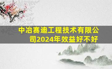 中冶赛迪工程技术有限公司2024年效益好不好