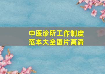 中医诊所工作制度范本大全图片高清