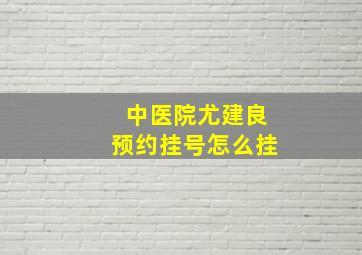 中医院尤建良预约挂号怎么挂