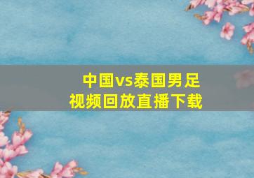 中国vs泰国男足视频回放直播下载