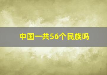 中国一共56个民族吗