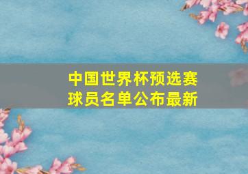 中国世界杯预选赛球员名单公布最新