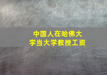 中国人在哈佛大学当大学教授工资