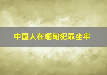 中国人在缅甸犯罪坐牢