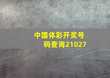 中国体彩开奖号码查询21027