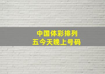 中国体彩排列五今天晚上号码