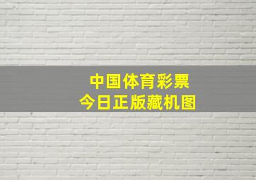 中国体育彩票今日正版藏机图