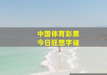 中国体育彩票今日狂想字谜