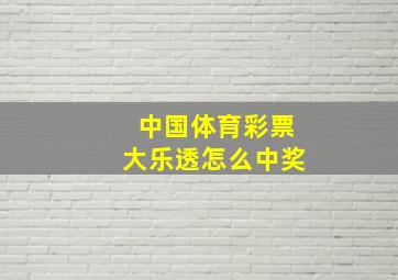 中国体育彩票大乐透怎么中奖