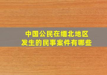 中国公民在缅北地区发生的民事案件有哪些